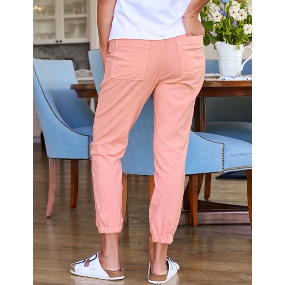 Frank & Eileen Jameson Utility Jogger in Coral (Italian Performance Linen) - Picture 2 of 7
